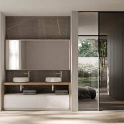 Nest rectangular framed mirror with integrated light  - Ideagroup