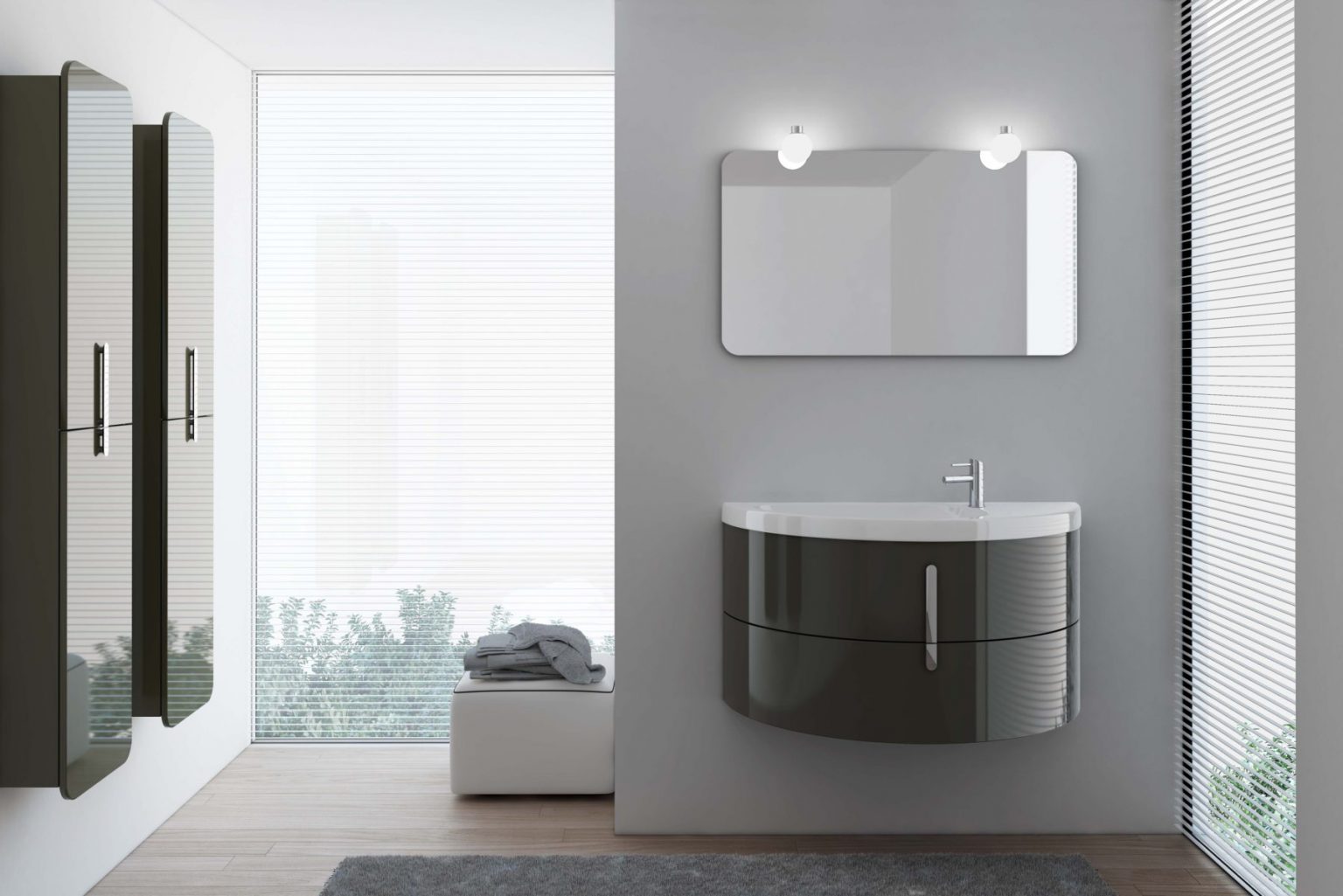 Online preview on the new bathroom Collection, Moon &#8211; Modular furniture