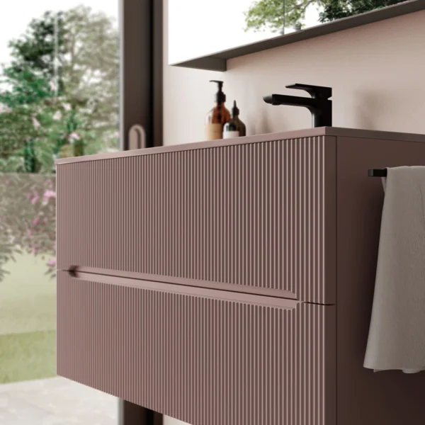 Two options for cabinet fronts: plain or fluted