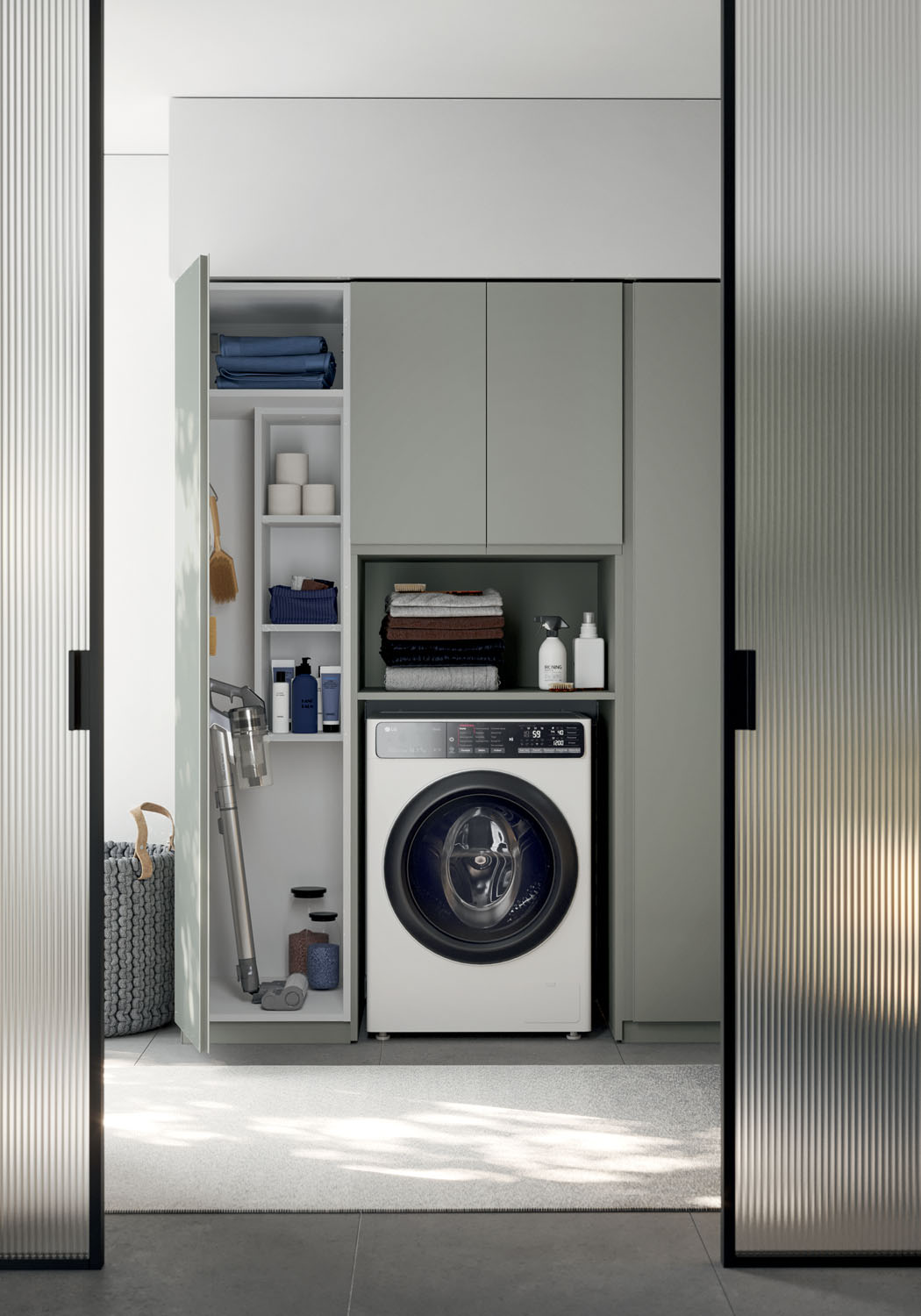 mobile-lavanderia-a-scomparsa-lavatrice-asciugatrice-bucato-ideagroup-spazio-time  - Ideagroup Blog