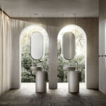 Beauty ceiling-mounted double-sided oval mirror  - Ideagroup