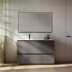 Multiplo rectangular mirror cabinet with two or three doors  - Ideagroup
