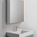 Multiplo rectangular mirror cabinet with two or three doors  - Ideagroup