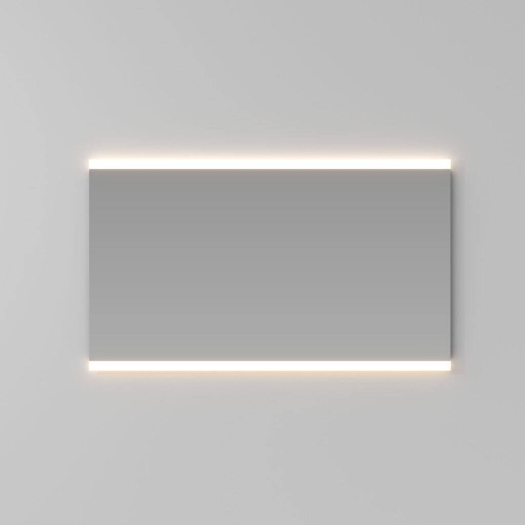 Dual rectangular mirror with integrated lighting. 70 cm high.  - Ideagroup