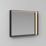 Pigreco aluminium-framed rectangular mirror with integrated light  - Ideagroup