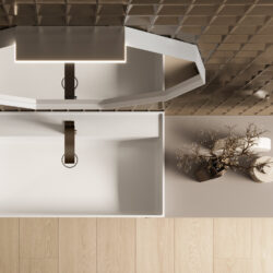 Deka aluminium-framed decagonal mirror  - Ideagroup