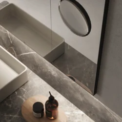 SAT/SAL aluminium-framed rectangular mirror with magnifying mirror  - Ideagroup