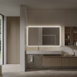 Tecnica-Up aluminium-framed rectangular mirror with integrated light  - Ideagroup
