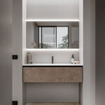 Dual Touch rectangular mirror with integrated lighting. 70 cm high.  - Ideagroup