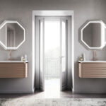 Ottagono octagonal mirror with edge LED light  - Ideagroup
