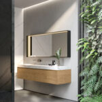 Pigreco aluminium-framed rectangular mirror with integrated light  - Ideagroup