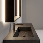 Pigreco aluminium framed backlit rectangular mirror with integrated lighting  - Ideagroup