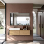 SAT/SAL aluminium-framed rectangular mirror with magnifying mirror  - Ideagroup