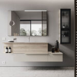 SAT/SAL aluminium-framed rectangular mirror with magnifying mirror  - Ideagroup