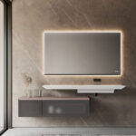 Tecnica-Up aluminium-framed rectangular mirror with integrated light  - Ideagroup