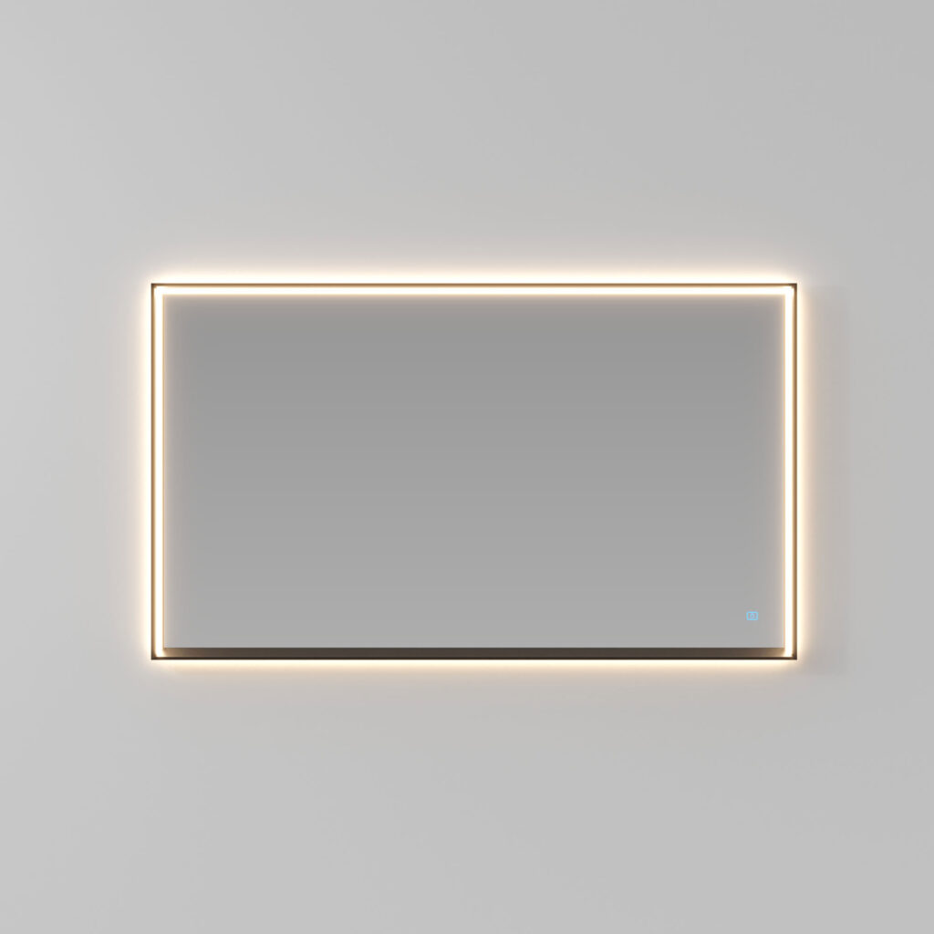 Tecnica-Up aluminium framed rectangular backlit mirror with integrated side lights  - Ideagroup