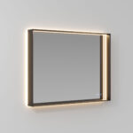 Pigreco aluminium framed backlit rectangular mirror with integrated lighting  - Ideagroup