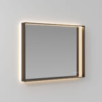 Pigreco aluminium-framed backlit rectangular mirror with integrated light  - Ideagroup