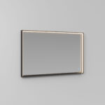 Tecnica aluminium-framed rectangular mirror with integrated light  - Ideagroup