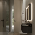 Pigreco aluminium-framed backlit rectangular mirror with integrated light  - Ideagroup
