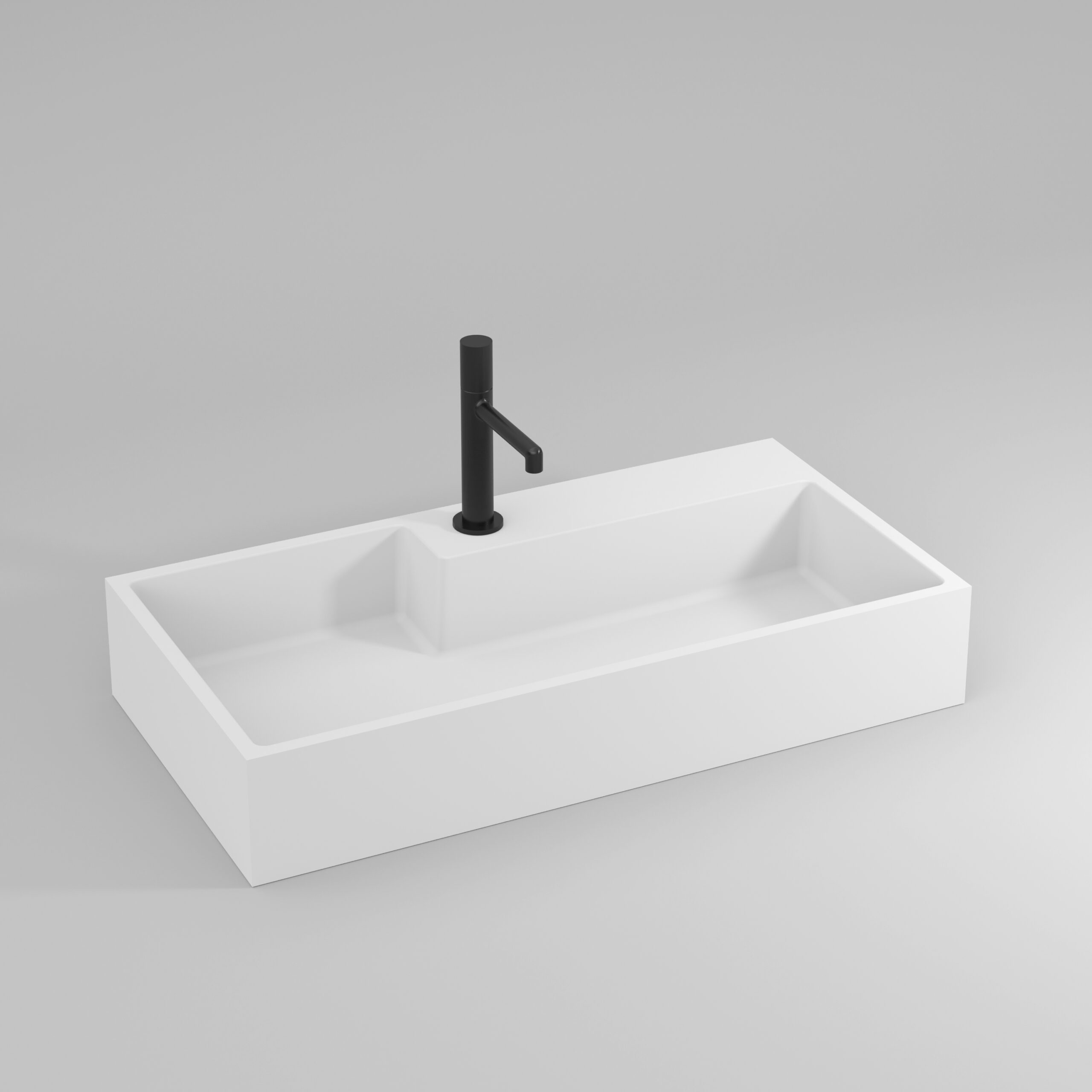 Cubik countertop washbasin