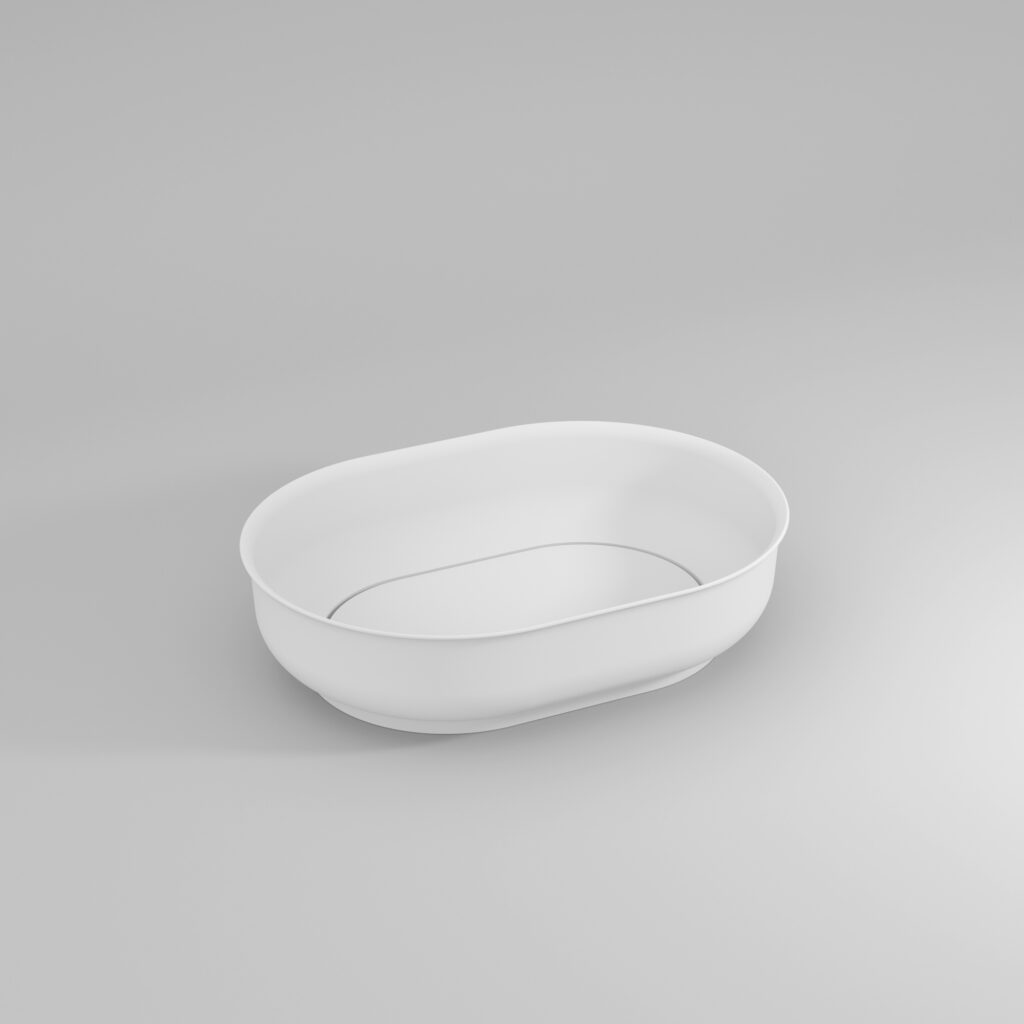 Nicole oval countertop washbasin in Mineralux or Mineralsolid  - Ideagroup