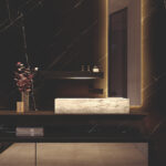 Slide marble countertop washbasin  - Ideagroup