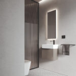 Touch ceramic countertop washbasin. Finished on all 4 sides  - Ideagroup
