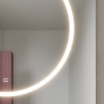 Squae mirror Style with a luminous screen-printed circle  - Ideagroup