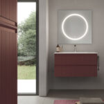 Squae mirror Style with a luminous screen-printed circle  - Ideagroup
