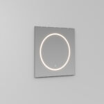 Square mirror Style with a luminous screen-printed circle  - Ideagroup