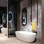 Ceiling-mounted stainless steel towel rail  - Ideagroup