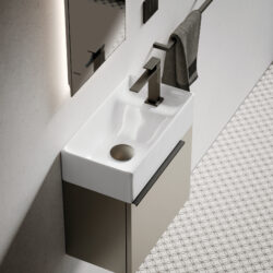 Touch ceramic countertop washbasin. Finished on all 4 sides  - Ideagroup