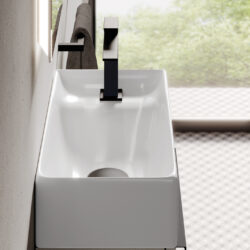 Touch ceramic countertop washbasin. Finished on all 4 sides  - Ideagroup