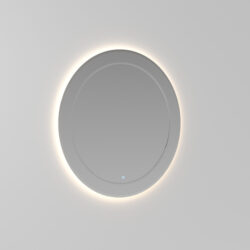 Marte round mirror with LED backlighting and a bevelled edge  - Ideagroup