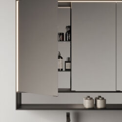 Multiplo rectangular mirror cabinet with two or three doors  - Ideagroup