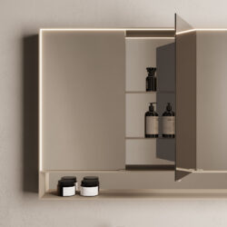 Multiplo rectangular mirror cabinet with two or three doors  - Ideagroup