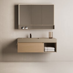 Multiplo rectangular mirror cabinet with two or three doors  - Ideagroup